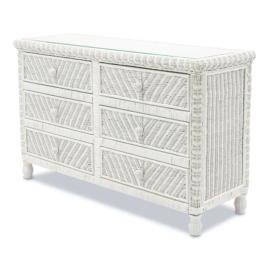 Sea Winds - Santa Cruz 6 Drawer Dresser w/ Glass Top