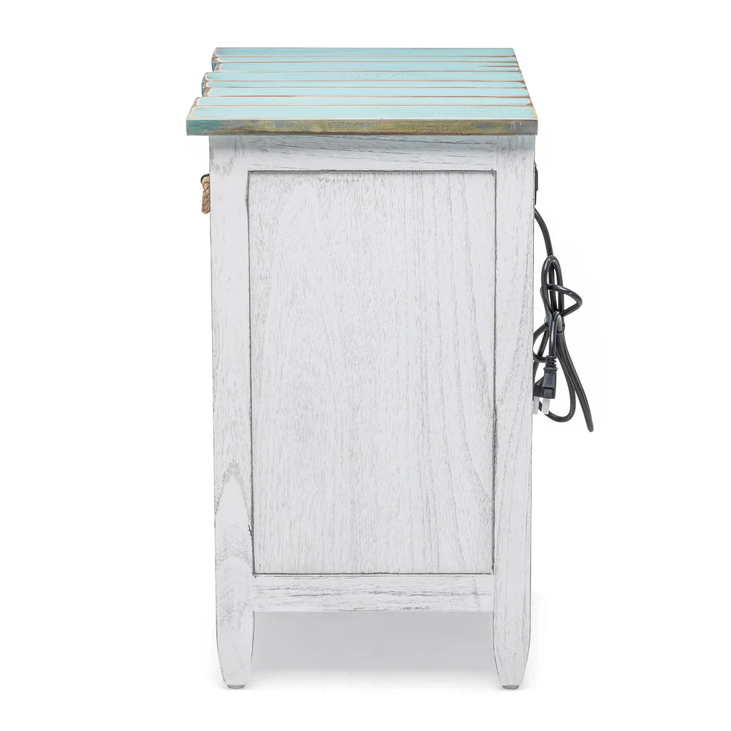 Sea Winds - Picket Fence 1-Drawer Electrified Nightstand