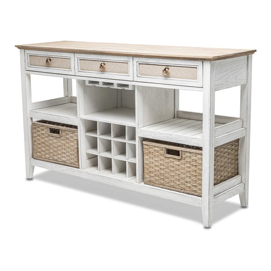 Sea Winds - Captiva Island Sideboard with Wine Rack & 2 Baskets