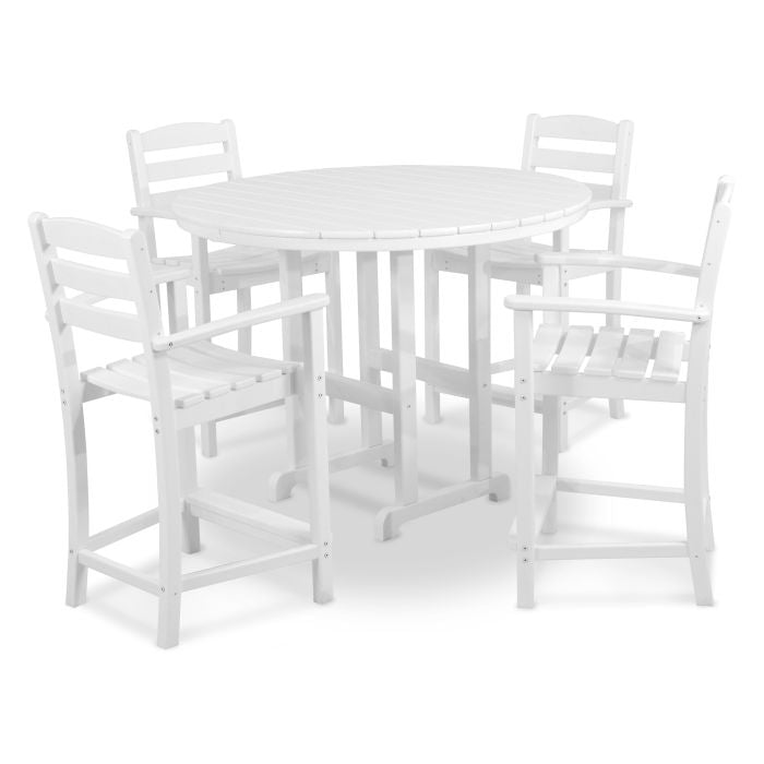 POLYWOOD La Casa Café 5-Piece Round Farmhouse Counter Set FREE SHIPPING