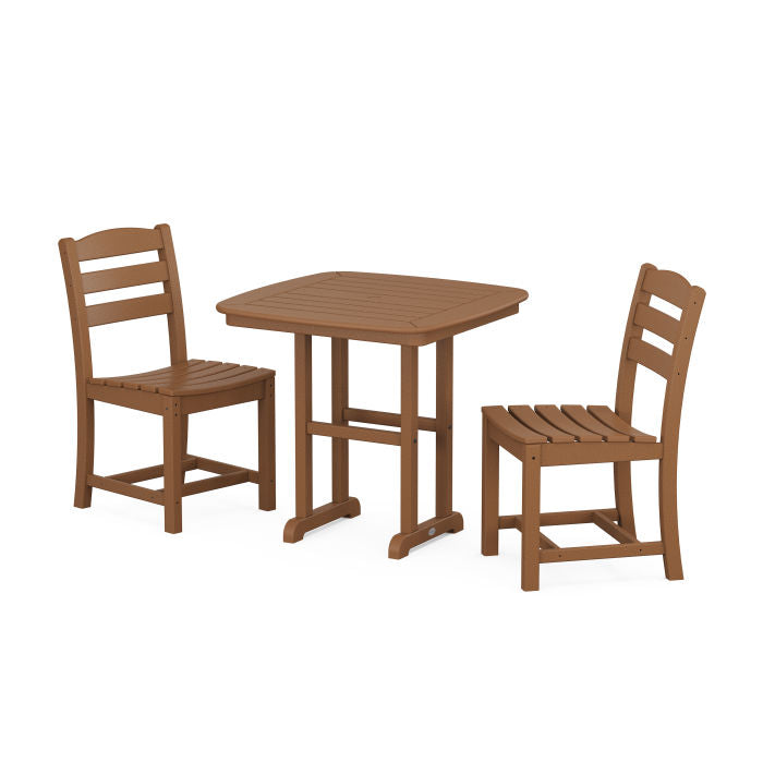 POLYWOOD La Casa Café Side Chair 3-Piece Dining Set/2 Side Chairs + Square Dining Table FREE SHIPPING