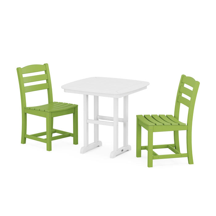 POLYWOOD La Casa Café Side Chair 3-Piece Dining Set/2 Side Chairs + Square Dining Table FREE SHIPPING