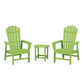 POLYWOOD South Beach Casual Chair 3-Piece Set with 18" South Beach Side Table FREE SHIPPING