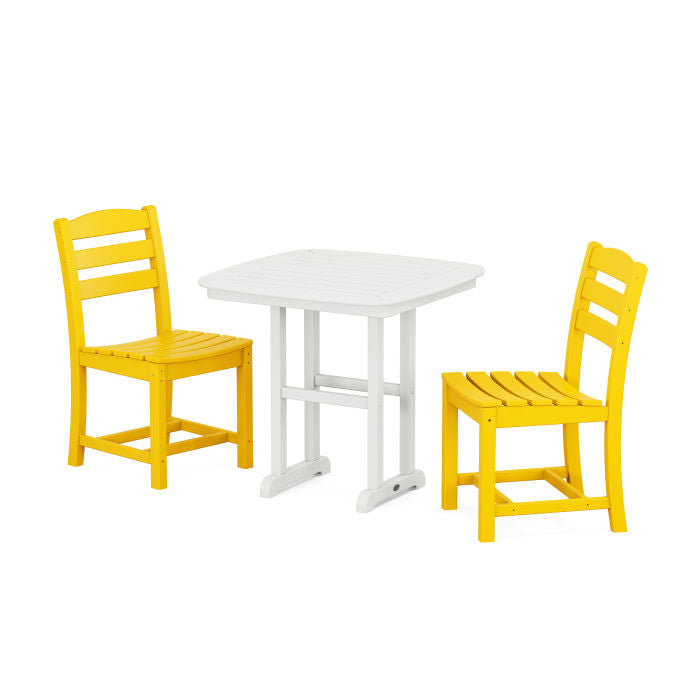 POLYWOOD La Casa Café Side Chair 3-Piece Dining Set/2 Side Chairs + Square Dining Table FREE SHIPPING