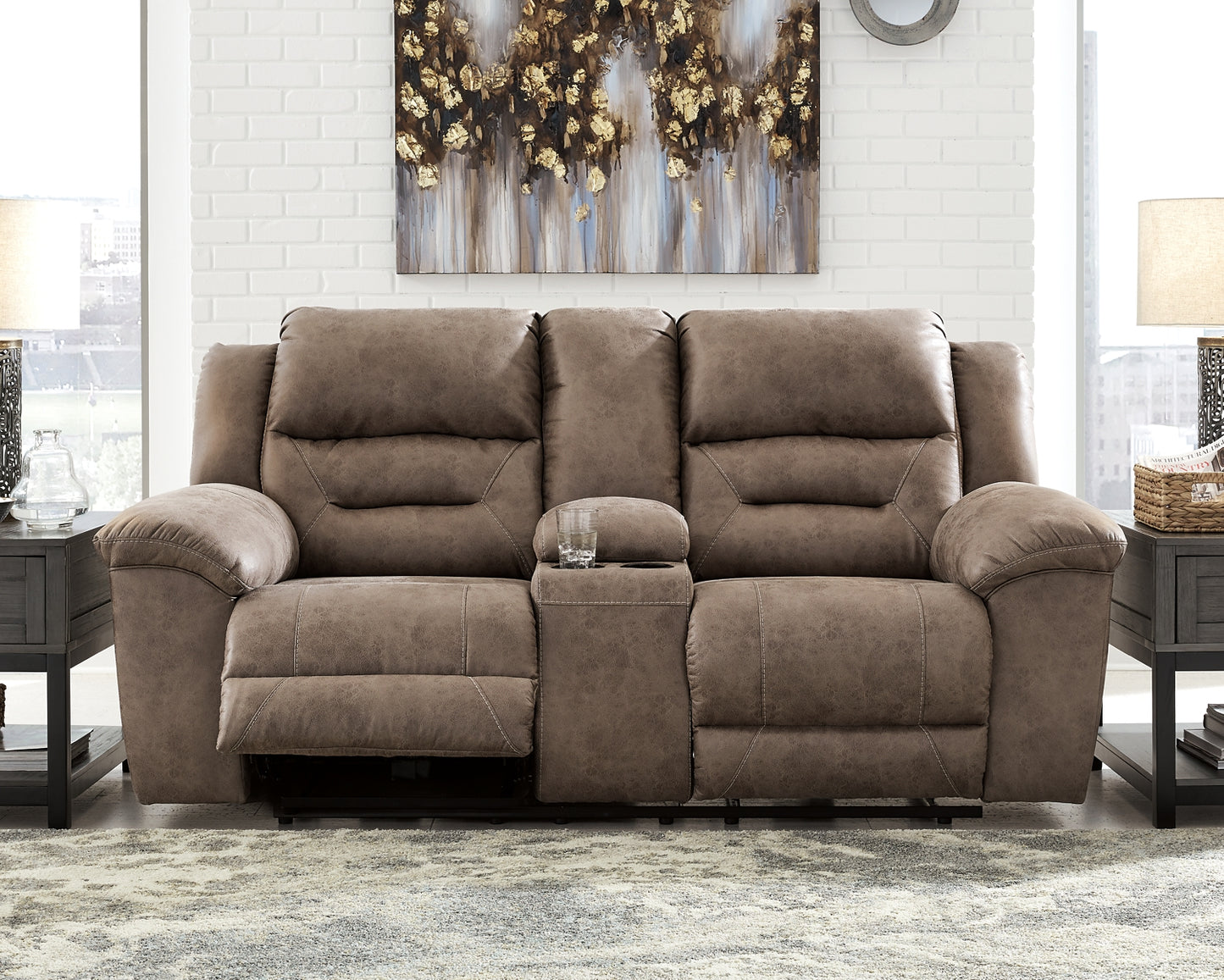 Stoneland DBL REC PWR Loveseat w/Console