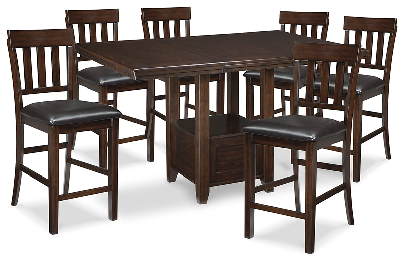 Ashley Express - Haddigan Counter Height Dining Table and 6 Barstools