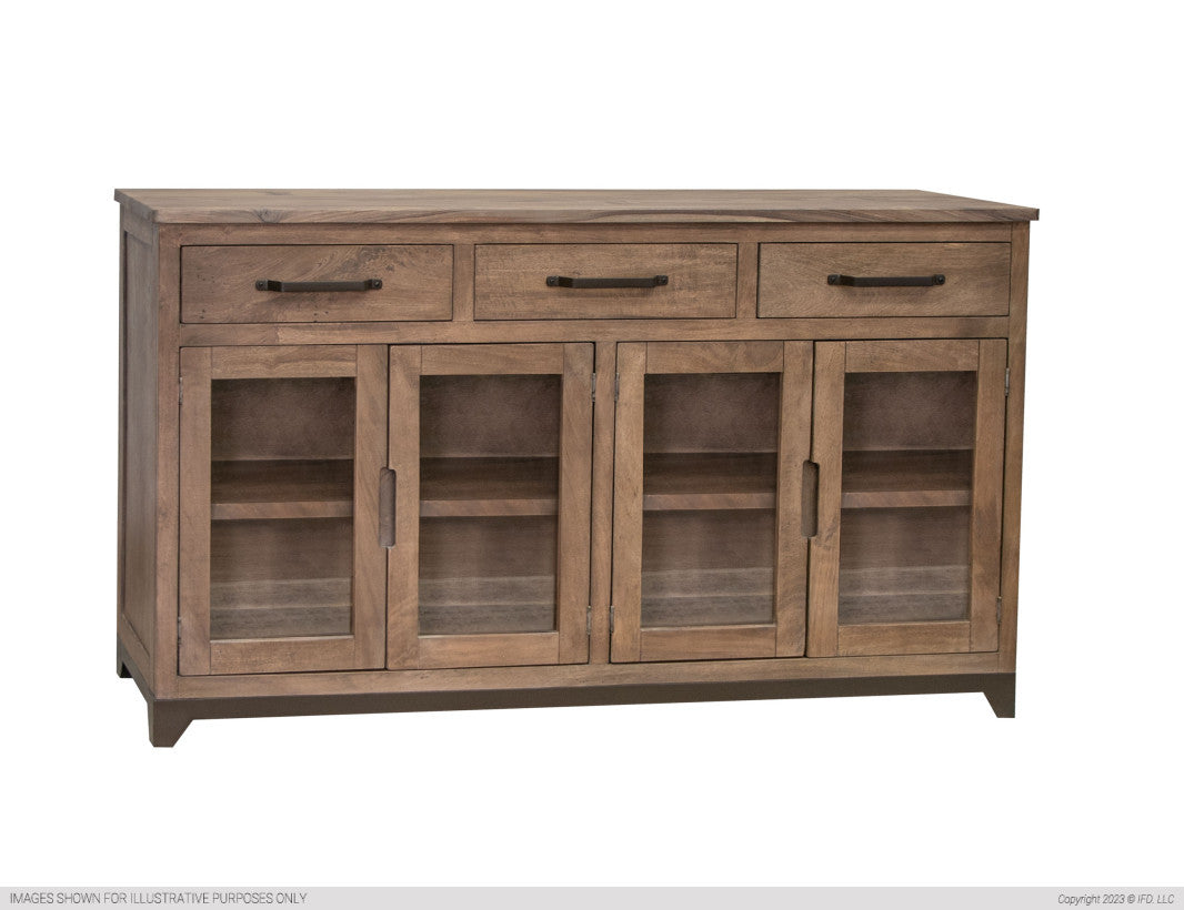 3 Drawers & 4 Glass Doors, Console