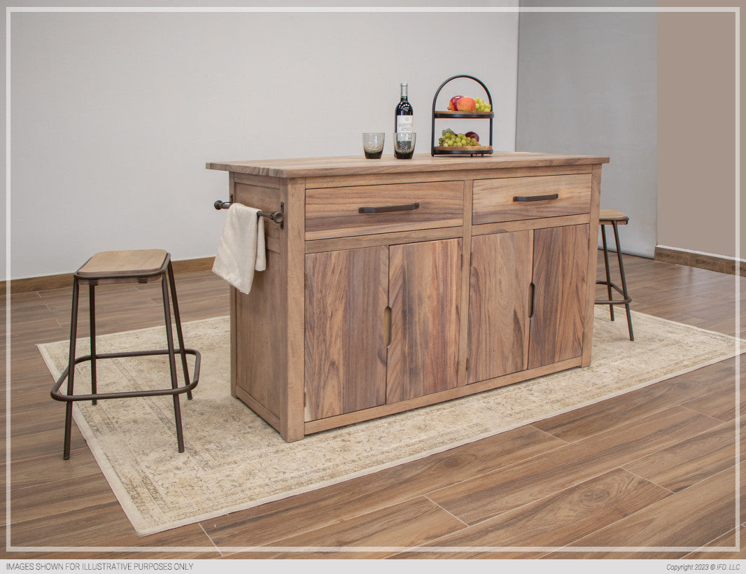 Kitchen Island w/ 4 Doors & 2 Drawers