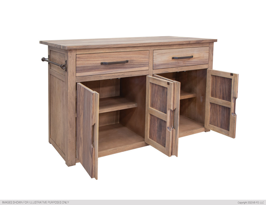 Kitchen Island w/ 4 Doors & 2 Drawers