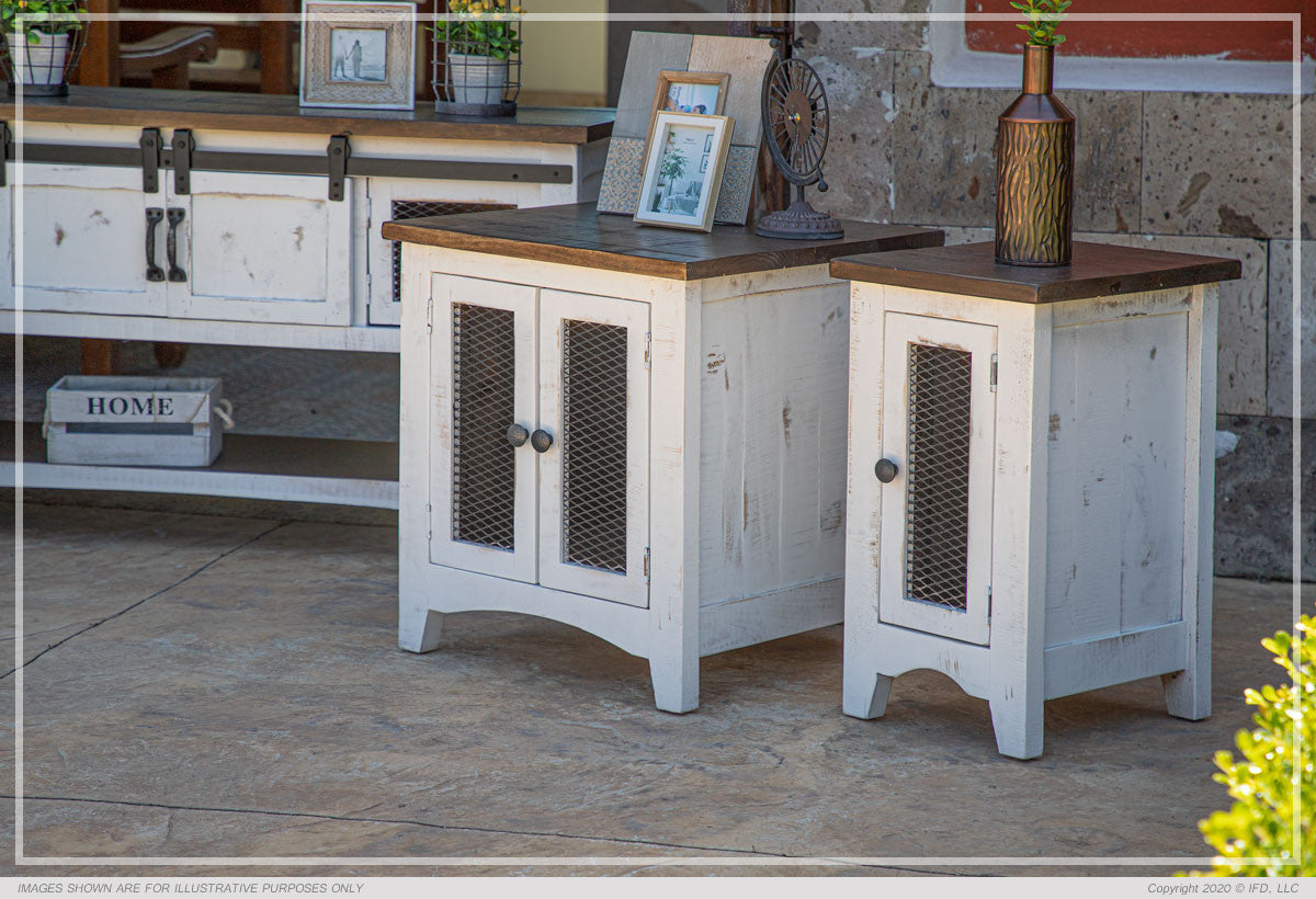 2 Sliding Doors, 2 Metal Mesh Doors Cocktail Table