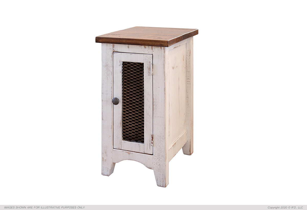 1 Metal Mesh Door Chairside Table