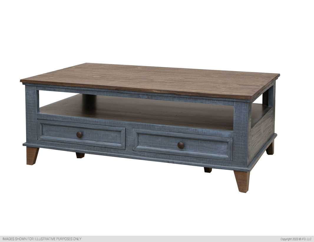 2 Drawers, Sofa Table Blue