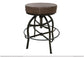 Upholstered Seat Adjustable 24-30" Swivel Iron Base Barstool