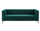 Isaac Channel Stitched Green Velvet Sofa