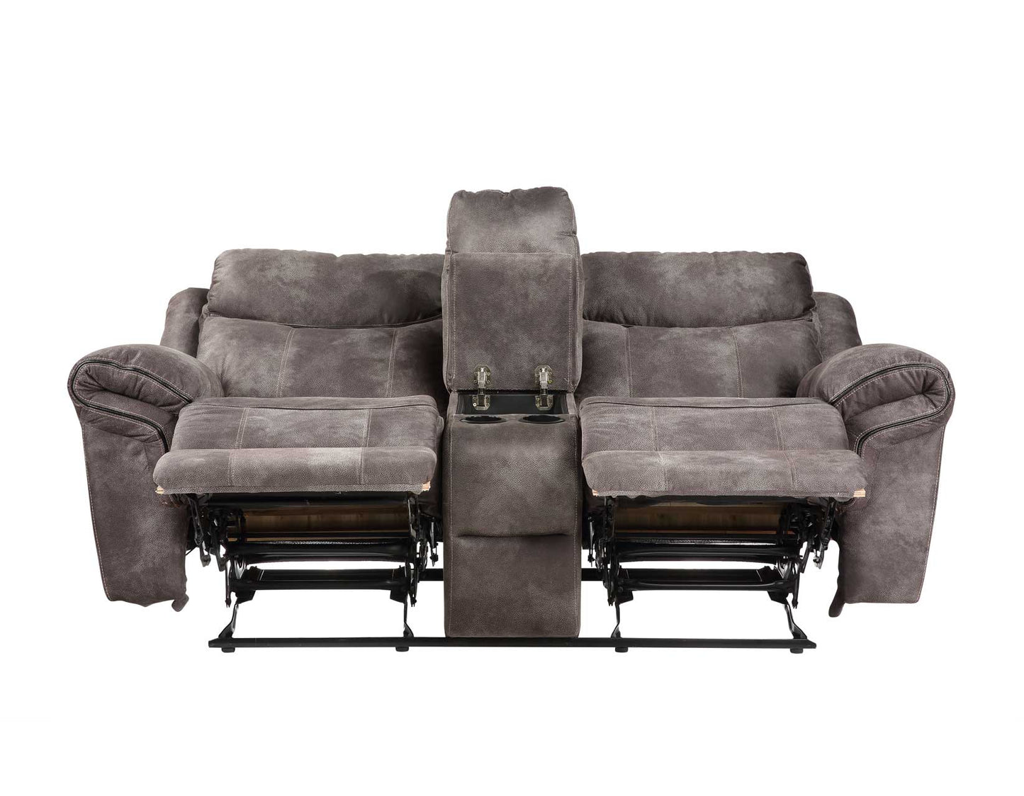 Nashville Manual Glider Recliner Console Loveseat, Grey