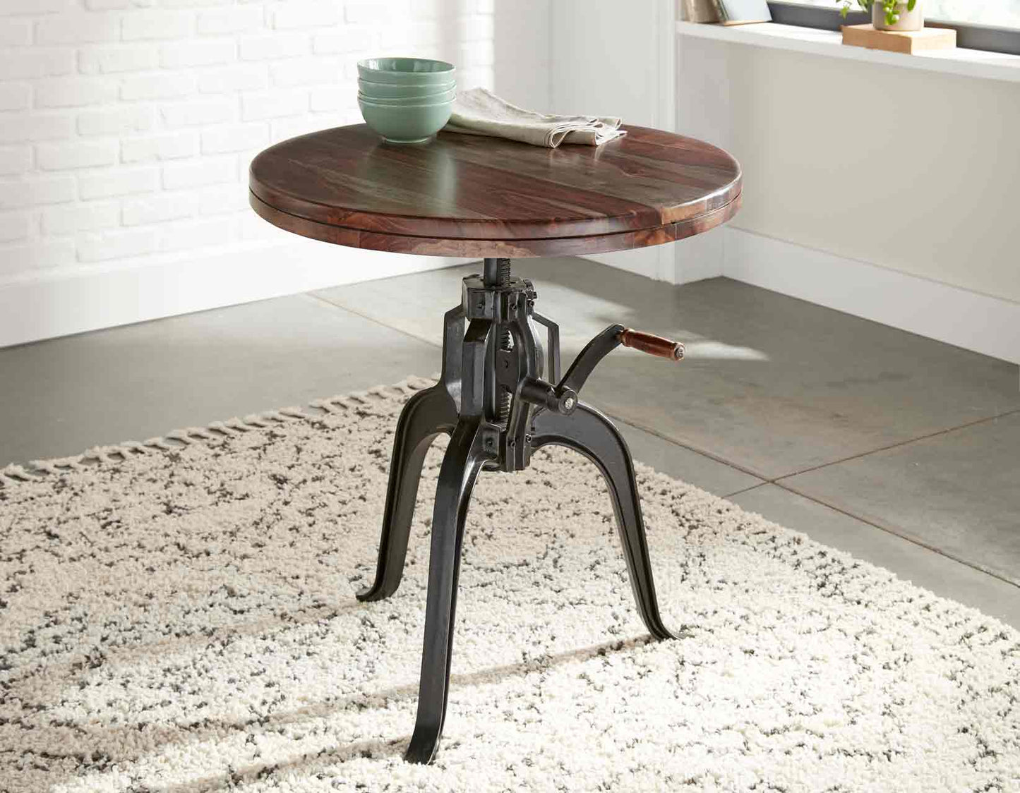 Sparrow 30-inch Round Crank Table