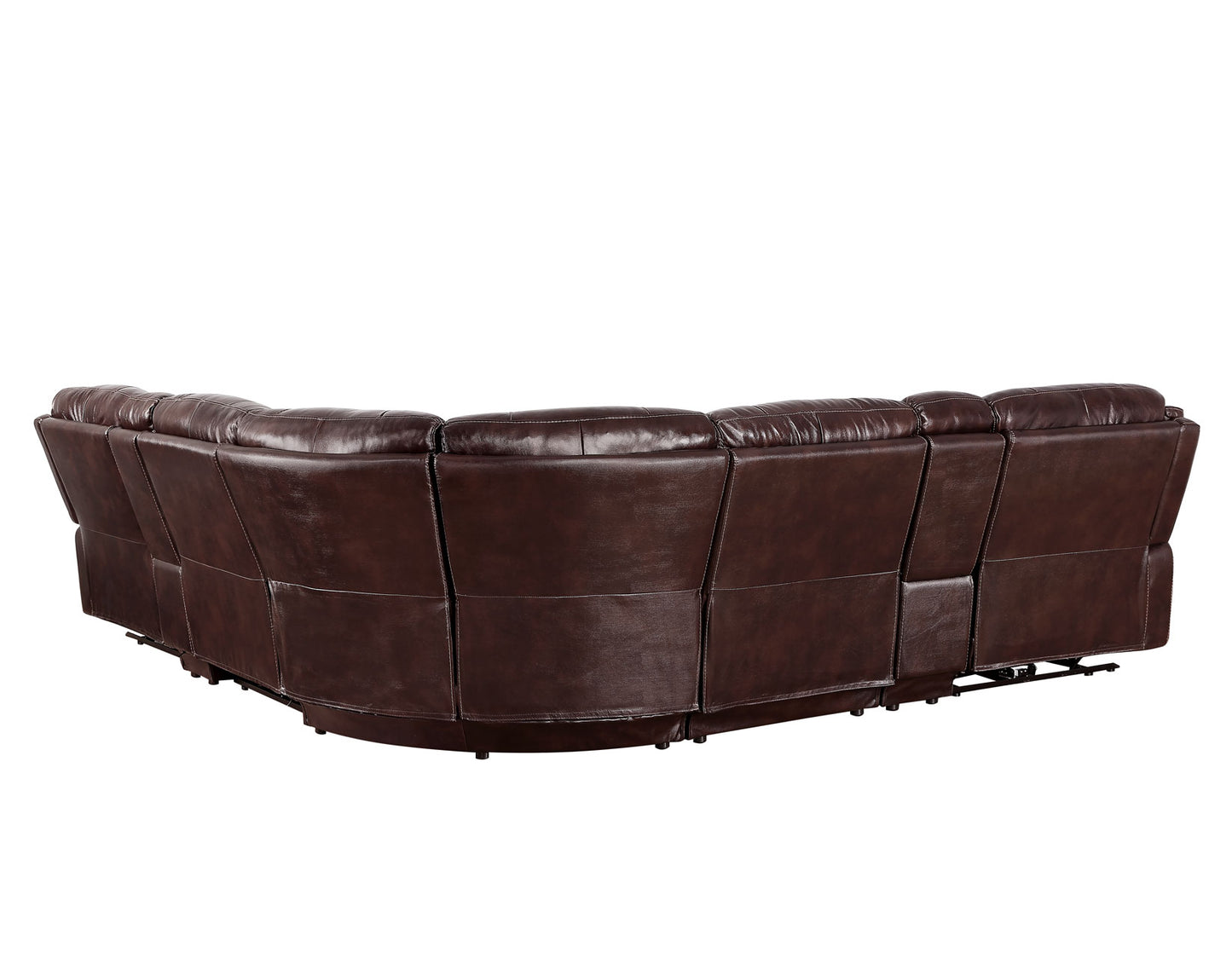 Denver Dual-Power 6-Piece Leather Sectional, Brown