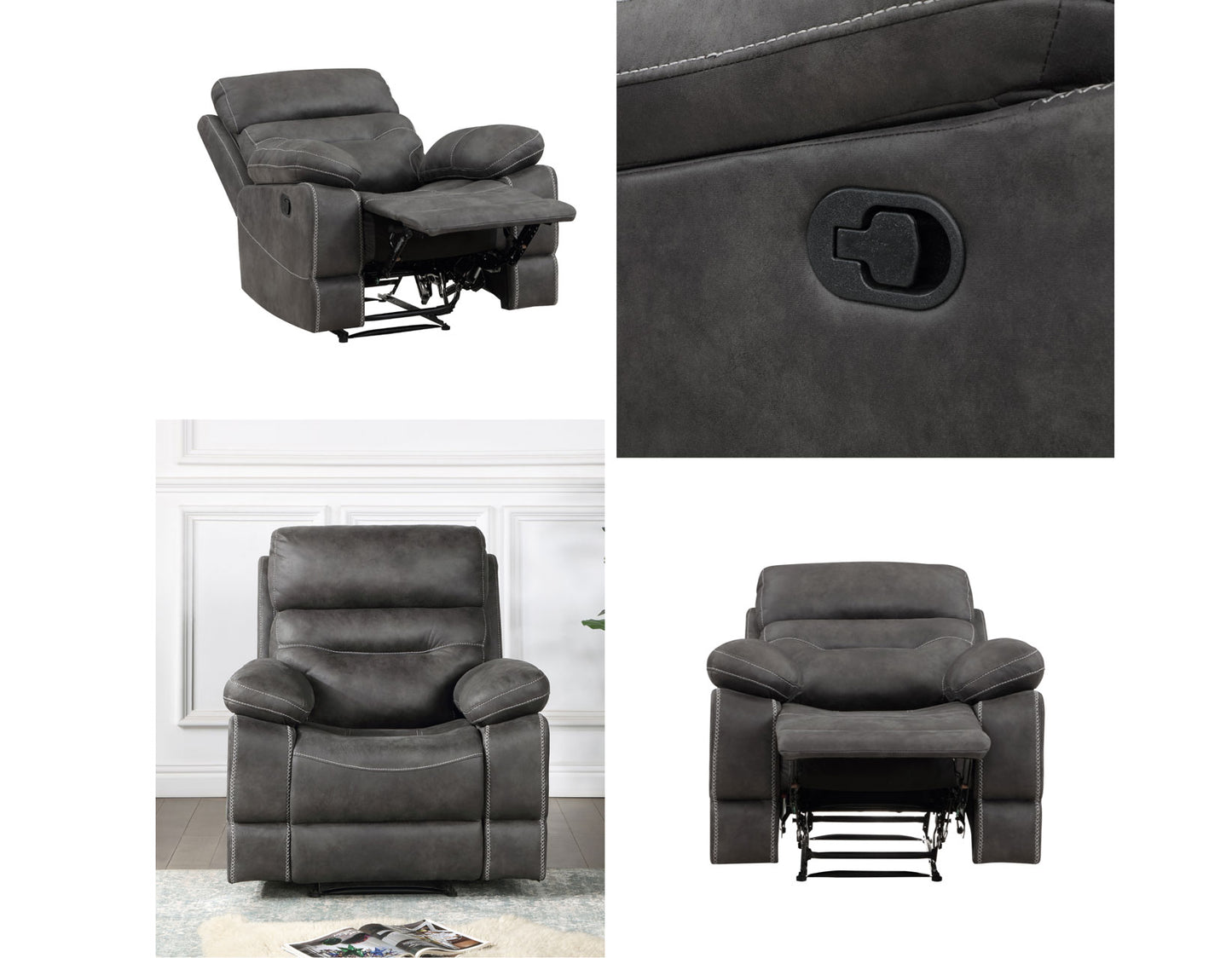 Rudger Manual Recliner, Gray