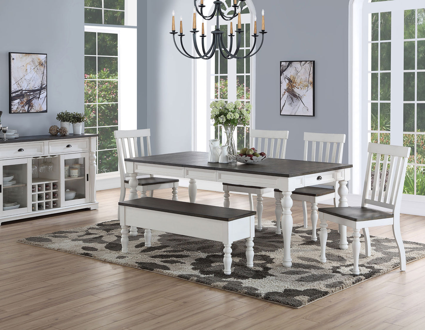 Joanna 64-80 inch Dining Table w/ 16"Leaf