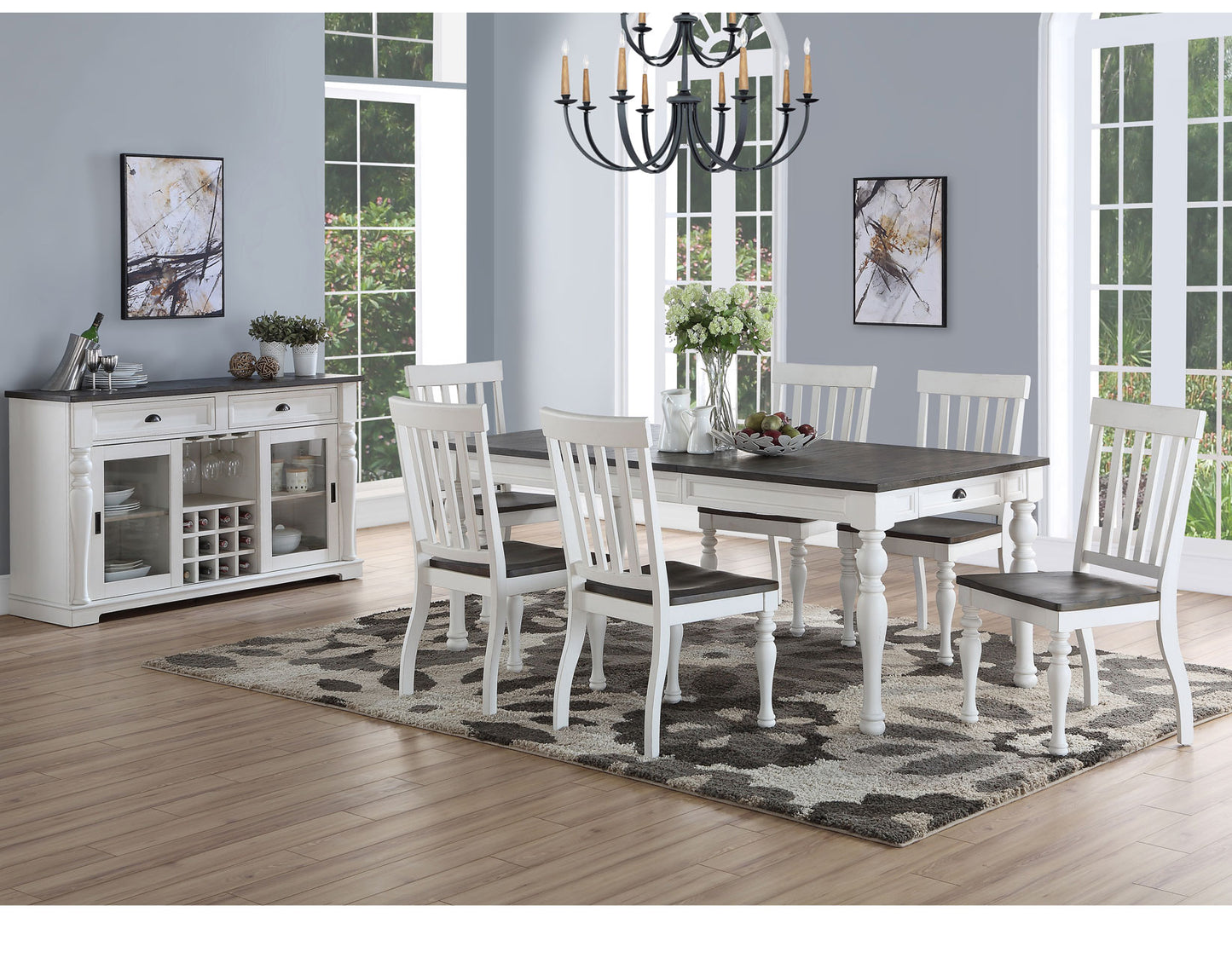 Joanna 64-80 inch Dining Table w/ 16"Leaf