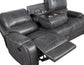 Keily Manual Reclining Sofa w/Dropdown Table, Grey