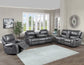 Keily Manual Reclining Sofa w/Dropdown Table, Grey