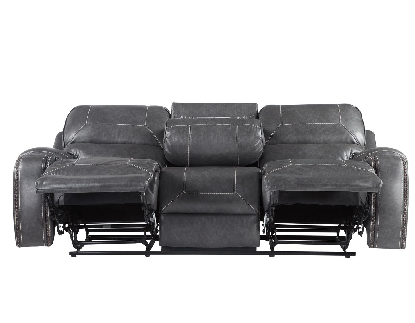 Keily Manual Reclining Sofa w/Dropdown Table, Grey