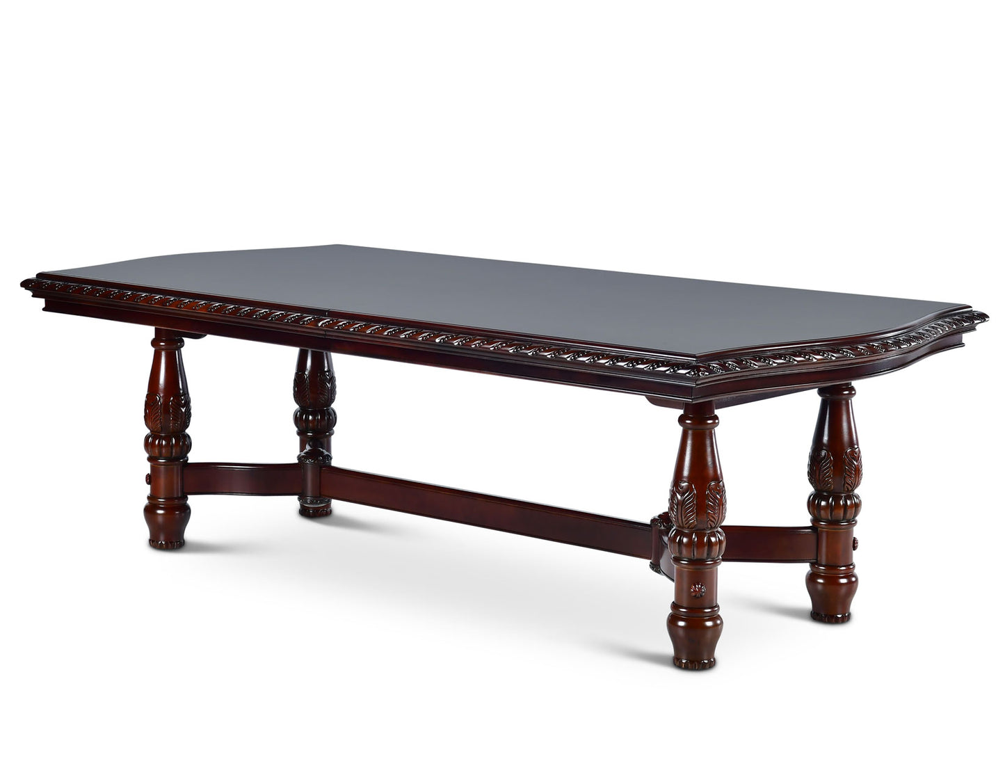 Antoinette 96-120 inch Pedestal Dining Table w/24" Leaf