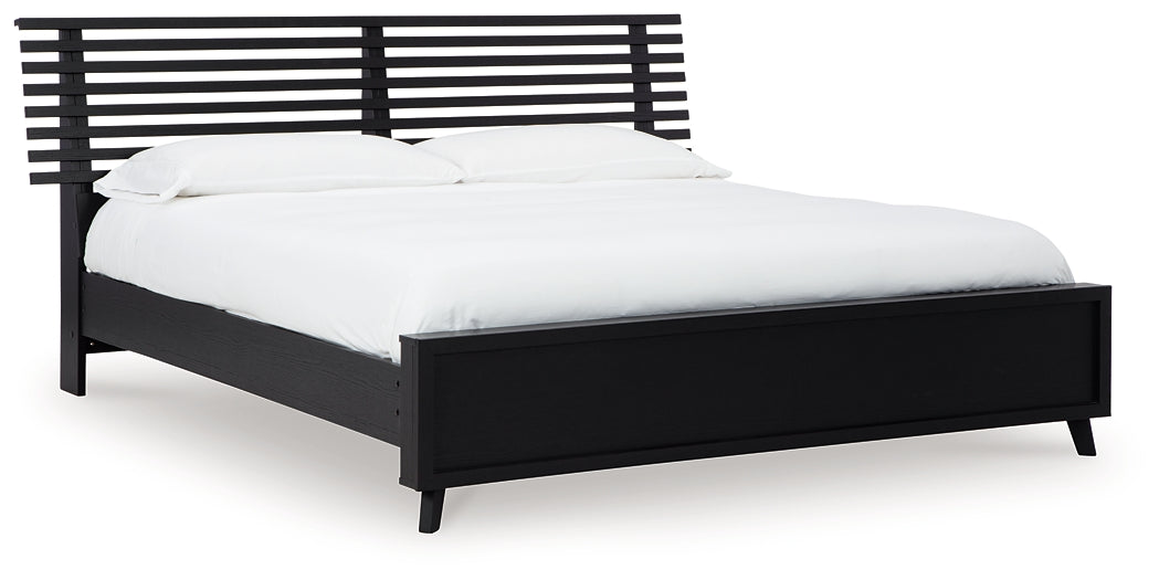 Danziar Queen Panel Bed with Mirrored Dresser and 2 Nightstands