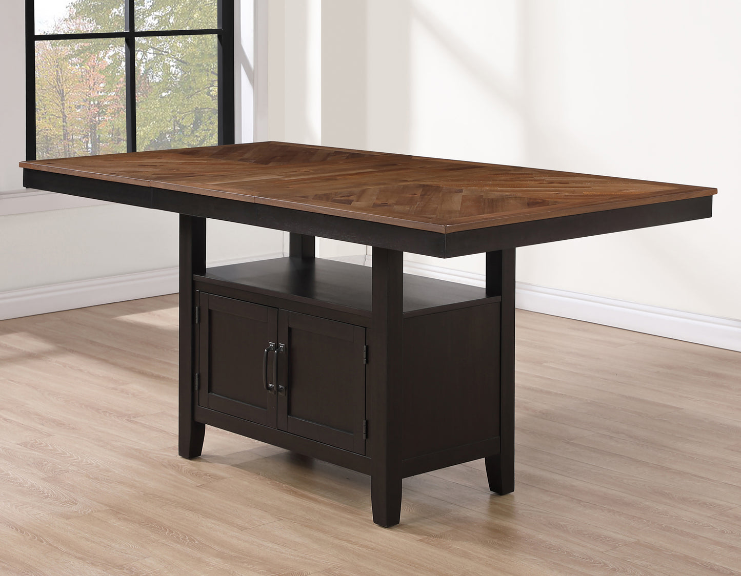 Bermuda 60-80" Storage Counter Table with 20" Leaf