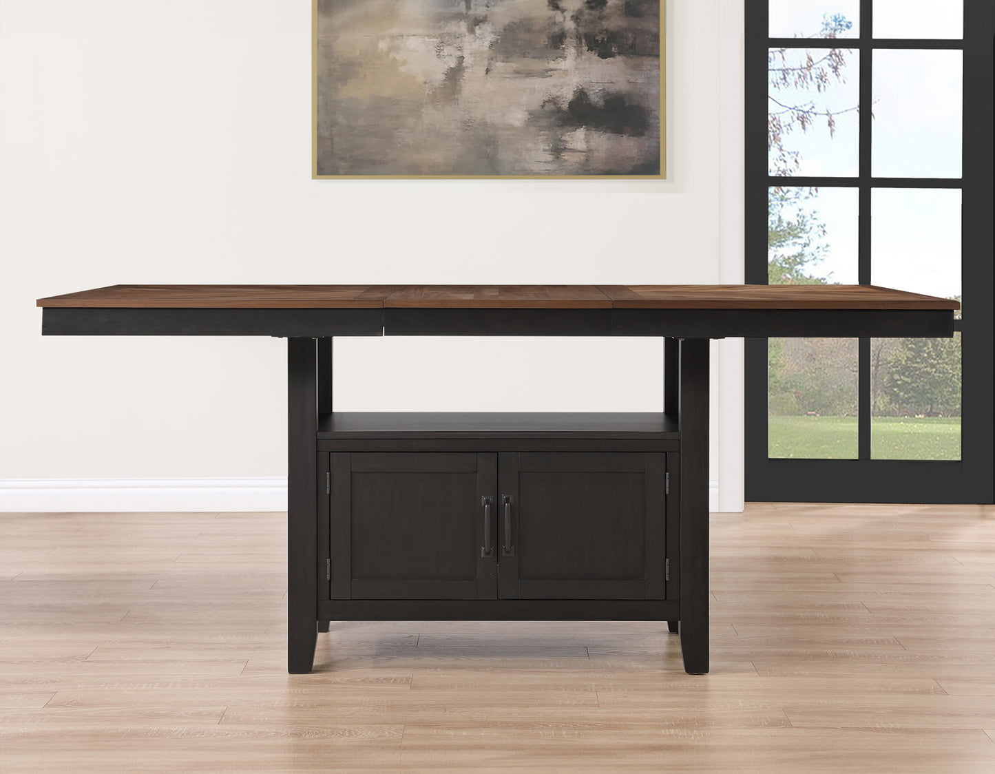 Bermuda 60-80" Storage Counter Table with 20" Leaf