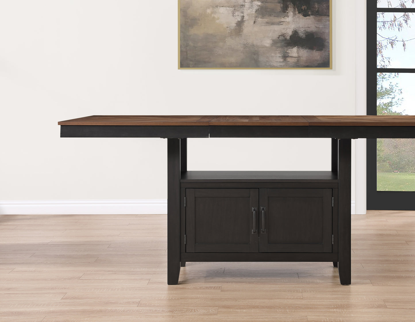 Bermuda 60-80" Storage Counter Table with 20" Leaf