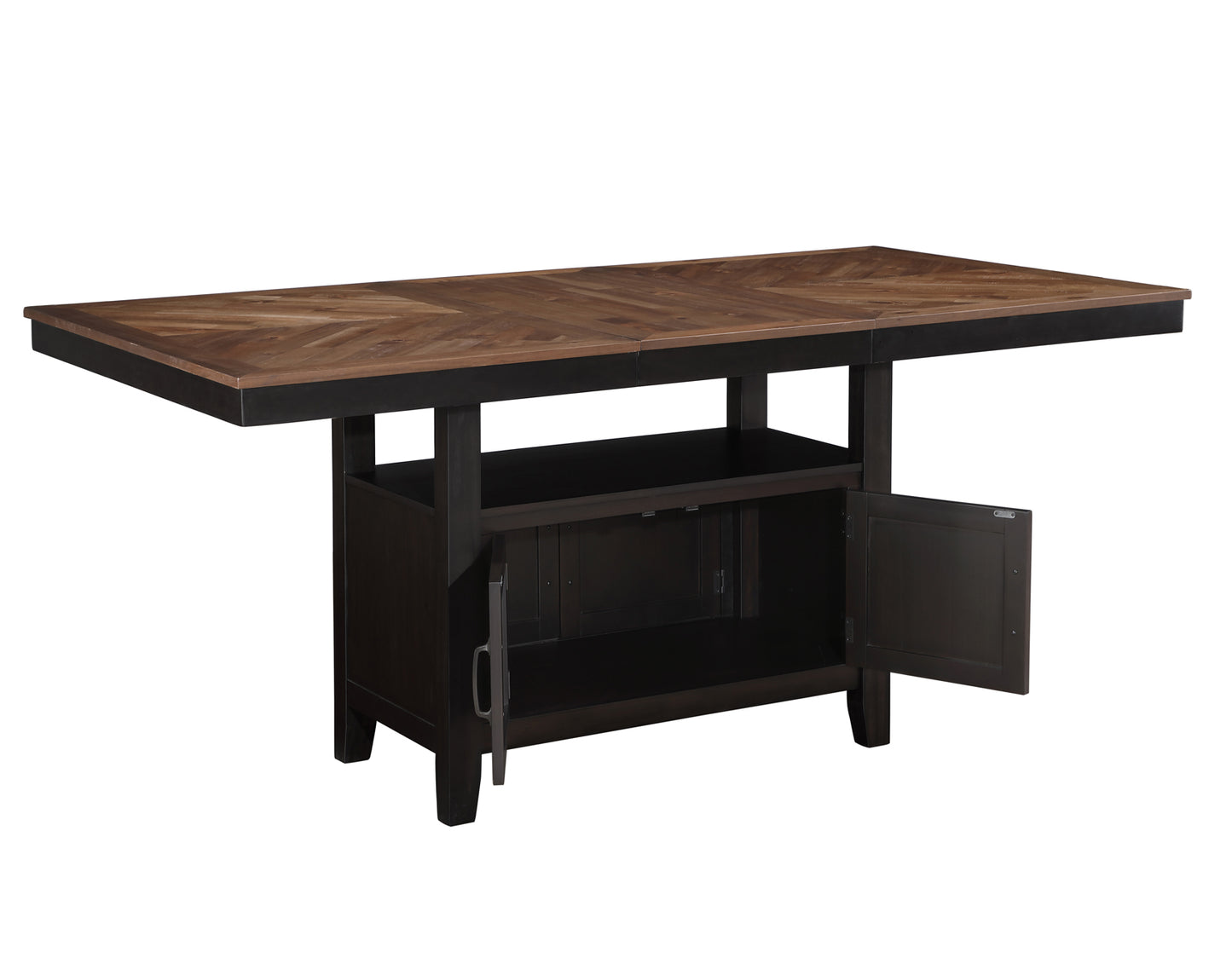 Bermuda 60-80" Storage Counter Table with 20" Leaf