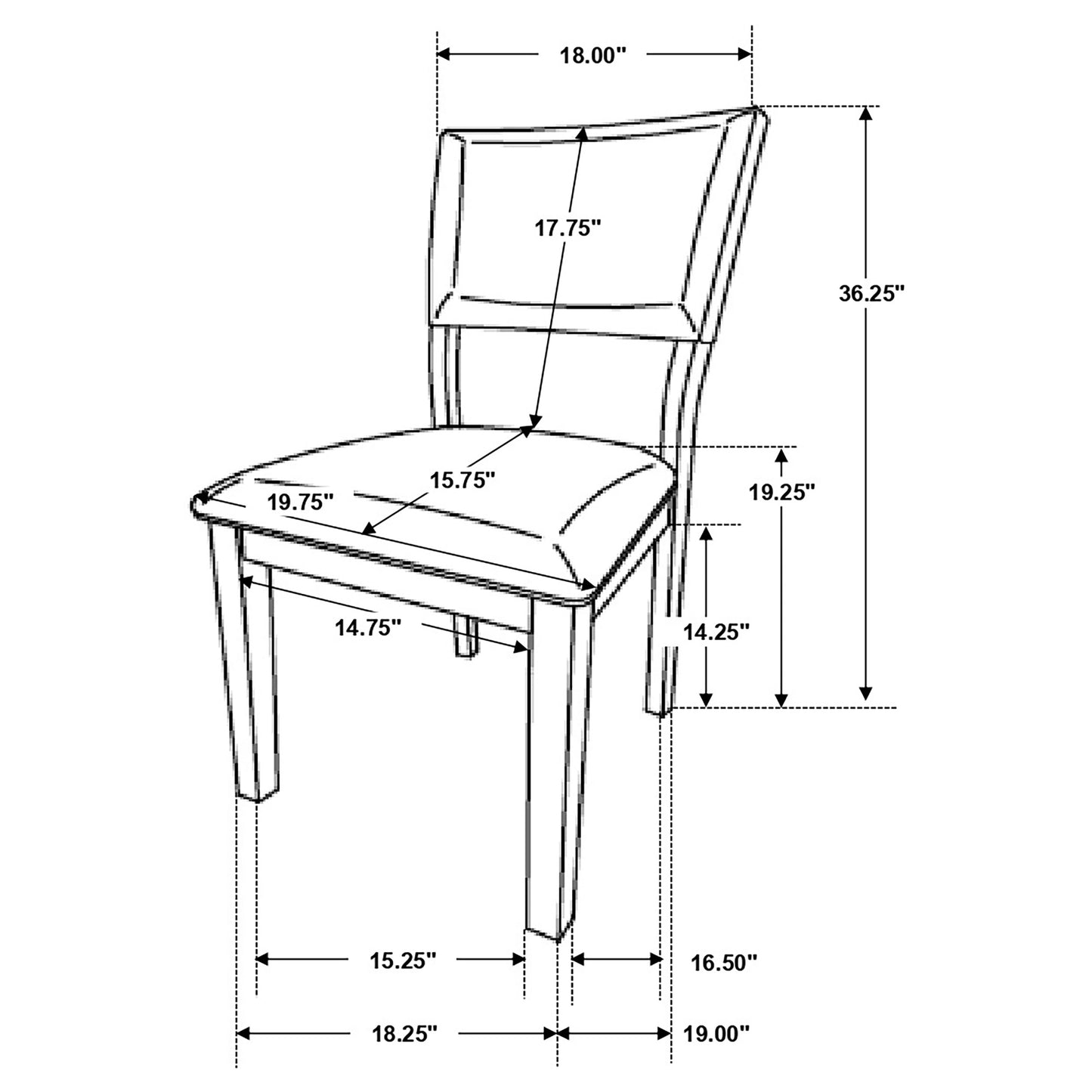 Sharon Fabric Upholstered Dining Side Chair Brown (Set of 2)