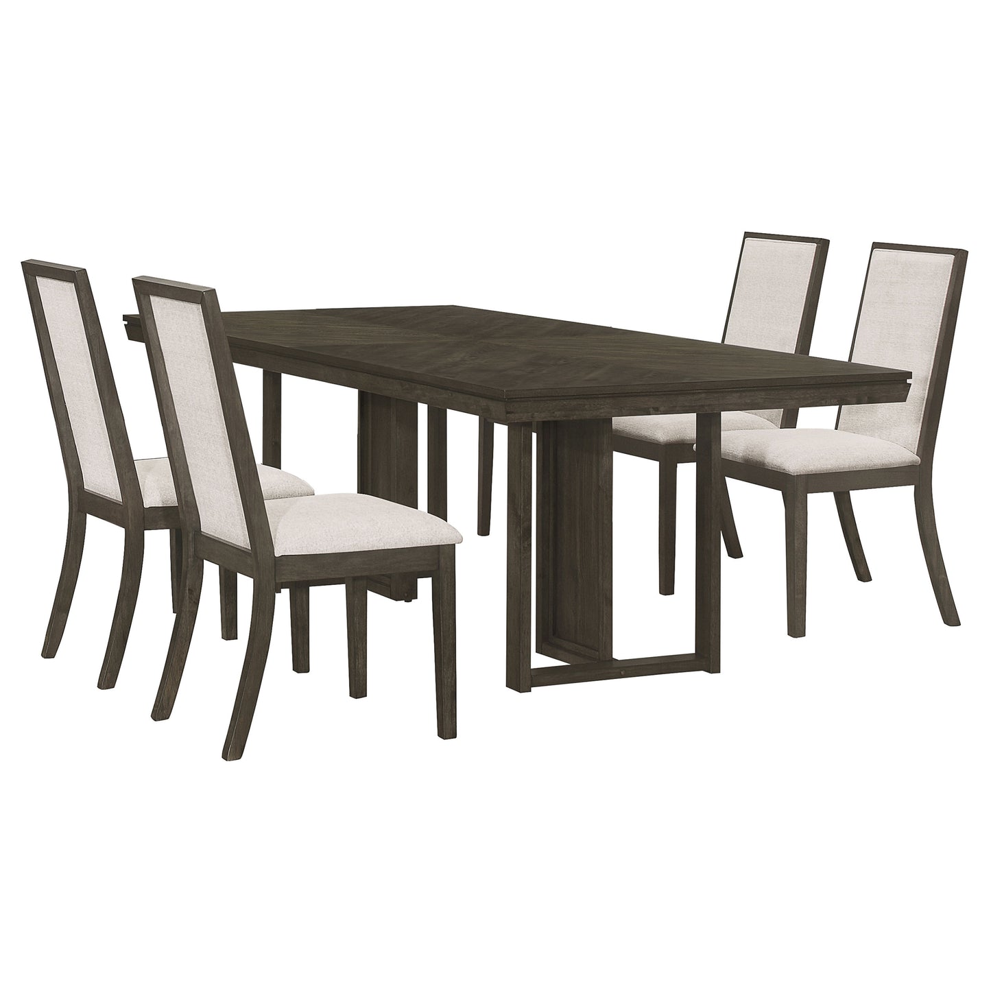 Kelly 5-piece Rectangular Dining Table Set Dark Grey