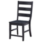 Newport Ladder Back Wood Dining Side Chair Black (Set of 2)