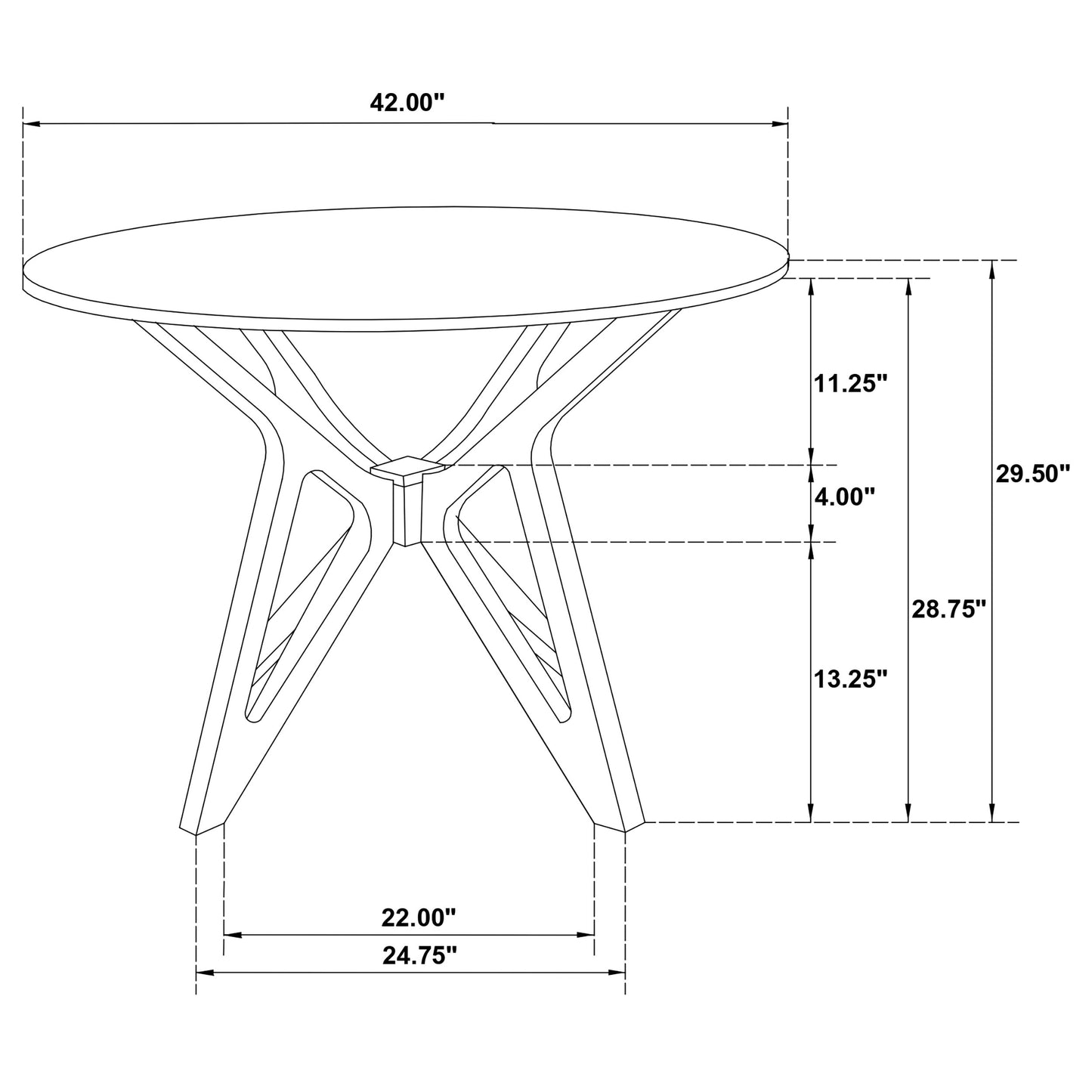 Elowen 5-piece Round Solid Wood Dining Set Light Walnut