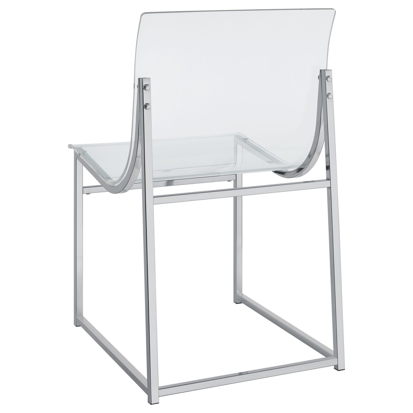 Adino Acrylic Dining Side Chair Chrome (Set of 2)