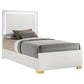 Marceline Wood Twin LED Panel Bed White