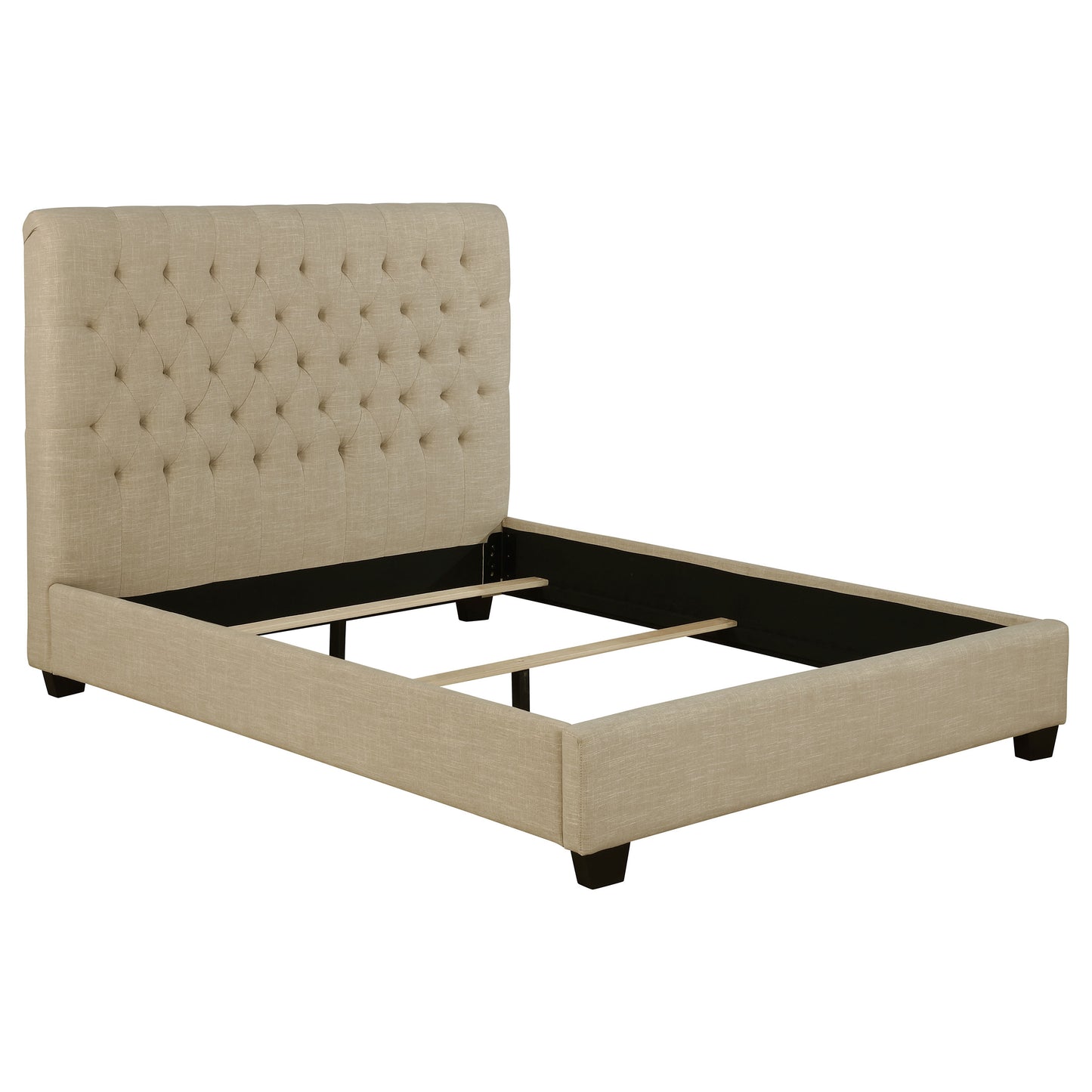 Chloe Upholstered California King Panel Bed Oatmeal