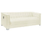 Chaviano 3-piece Upholstered Track Arm Sofa Set Pearl White