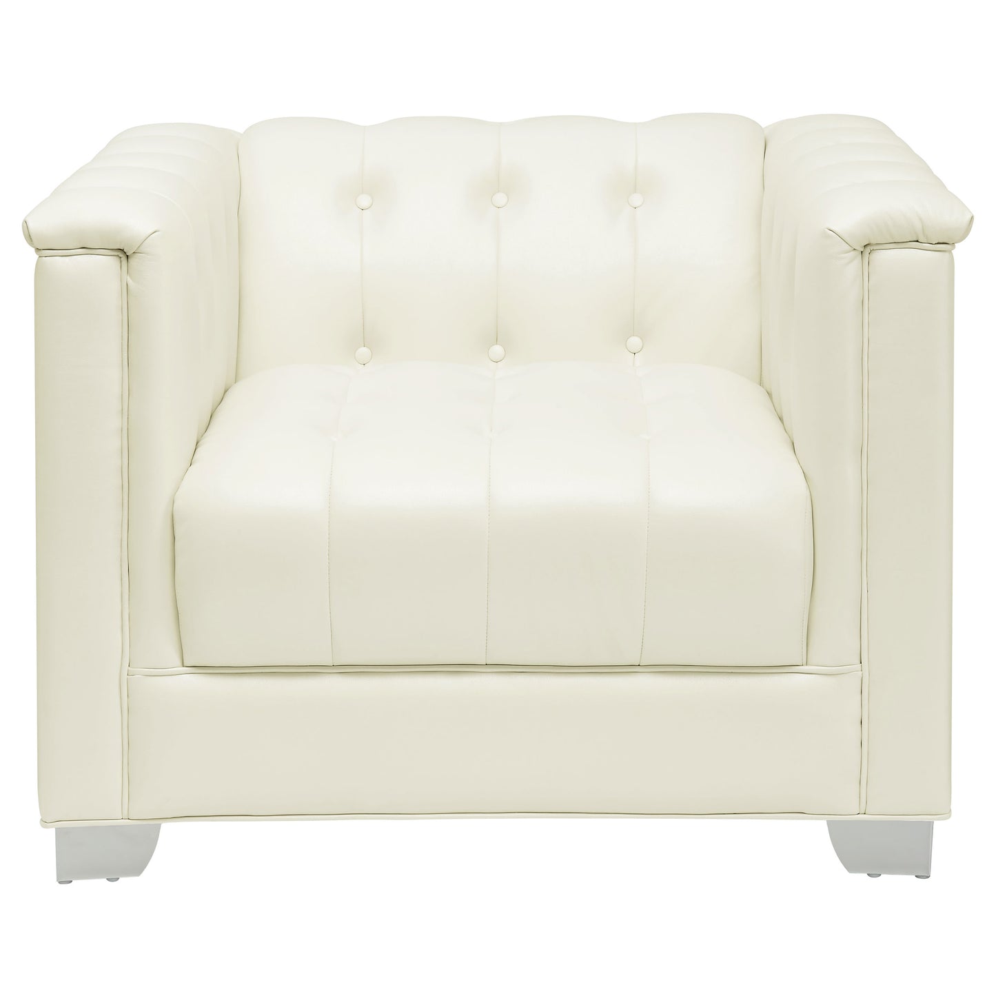 Chaviano 4-piece Upholstered Track Arm Sofa Set Pearl White