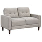 Bowen 3-piece Upholstered Track Arm Tufted Sofa Set Beige