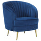 Sophia Upholstered Channel Tufted Barrel Accent Chair Blue