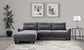 Caspian Upholstered Curved Arm Chaise Sectional Sofa Grey