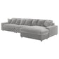 Blaine Upholstered Reversible Chaise Sectional Sofa Fog