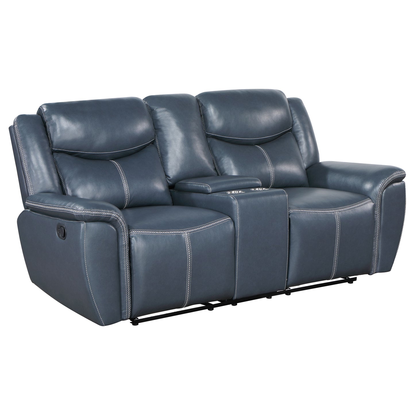 Sloane 2-piece Upholstered Reclining Sofa Set Blue