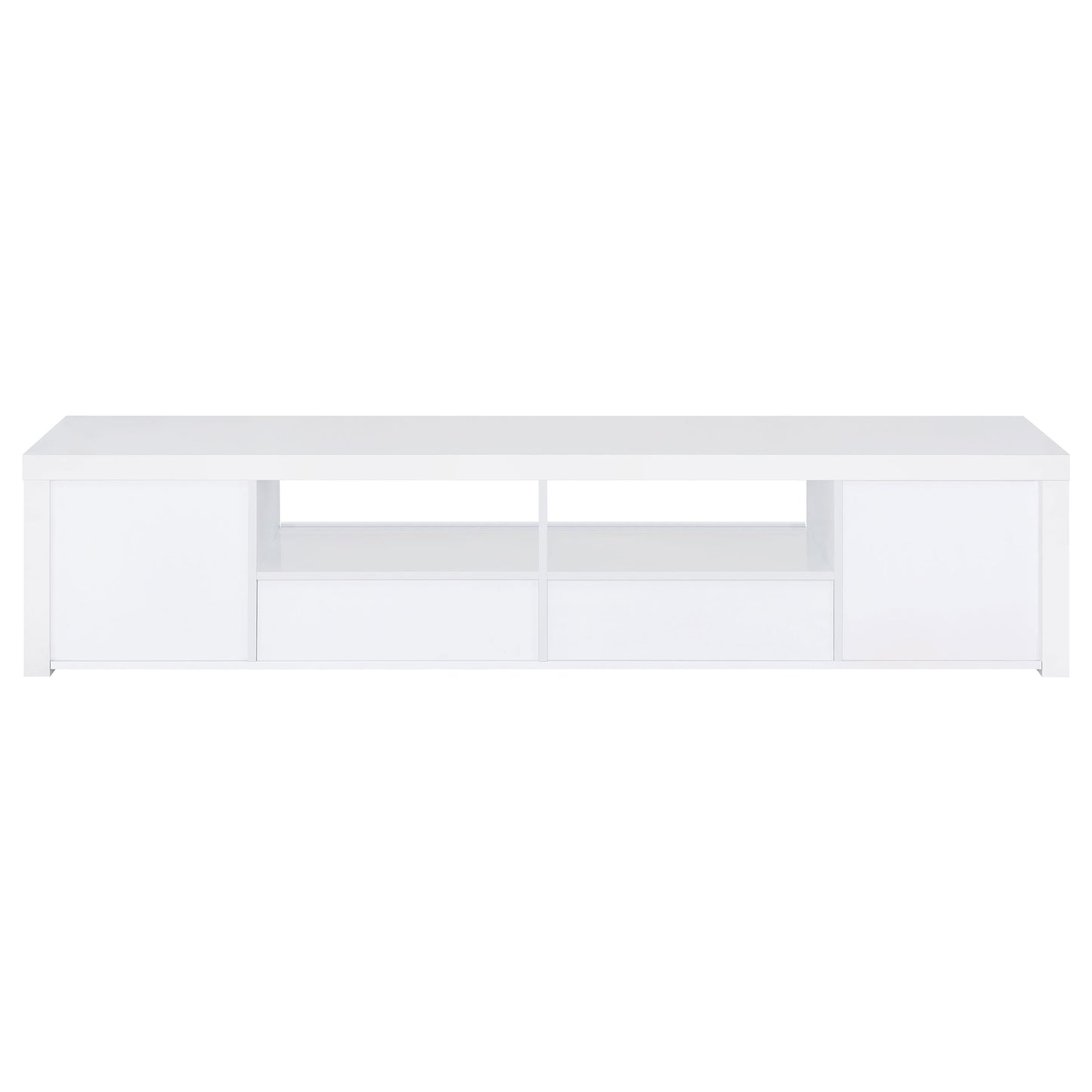 Jude 2-door Engineered Wood 79" TV Stand High Gloss White