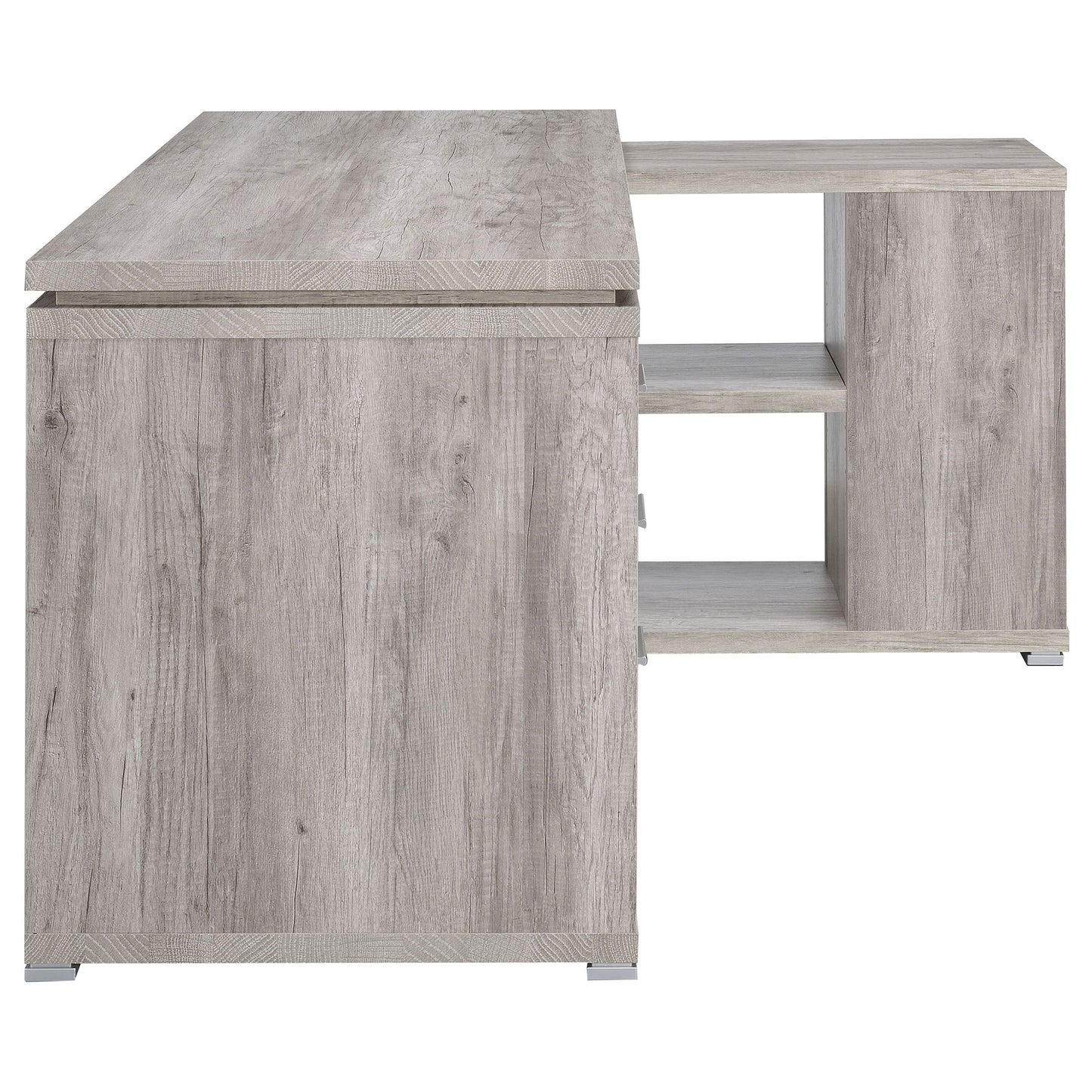 Yvette 60-inch 3-drawer L-Shape Computer Desk Grey Driftwood