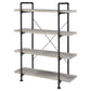 Delray 56-inch 4-shelf Bookshelf Grey Driftwood and Black